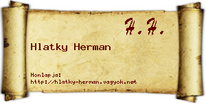 Hlatky Herman névjegykártya
